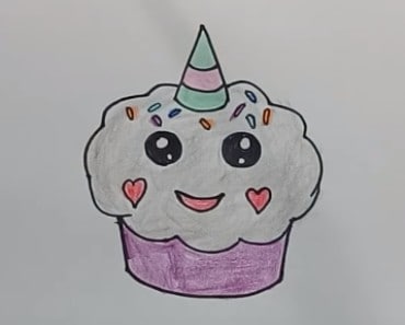 How to draw a cupcake unicorn cute and easy