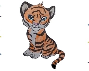 How to draw a cute tiger easy step by step  – Cute animal drawings