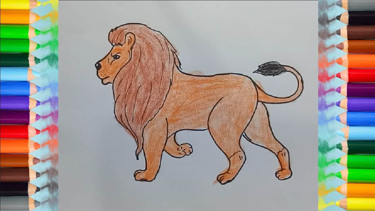 Premium Vector | A cartoon drawing of a lion with a big smile.-saigonsouth.com.vn
