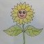 how to draw a cute cartoon sunflower step by step
