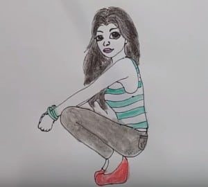 How to draw an cartoon girl cute