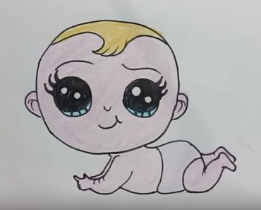 how to draw a cartoon baby cute and easy step by step for kids