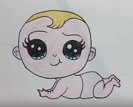 How To Draw A Cartoon Baby Cute And Easy Step By Step For Kids