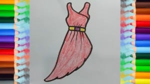 How to draw dress and coloring for kids
