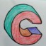 3D trick art and coloring – How to draw letter C in 3D