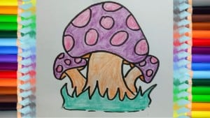 How to draw mushroom for kids