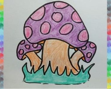 How to draw mushroom and coloring pages