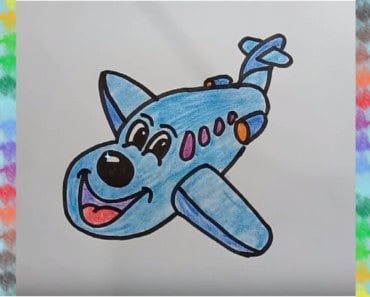 how to draw a plane | Cute cartoon airplane drawing