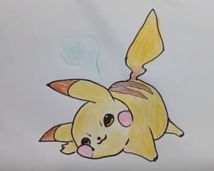 Pokemon Pikachu funny and cute Drawing - How to draw pikachu cute and easy