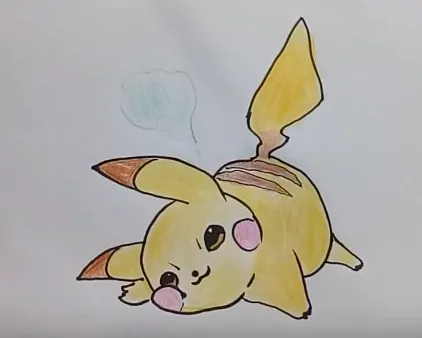 Pokemon Pikachu funny and cute Drawing - How to draw pikachu cute and easy