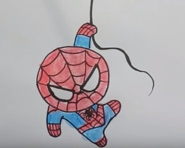 how to draw chibi spiderman