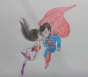 superhero VS Superman love Drawing - How to draw superman love