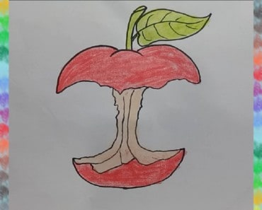 How to Draw Apple Was Eaten – Eaten Fruit Drawing
