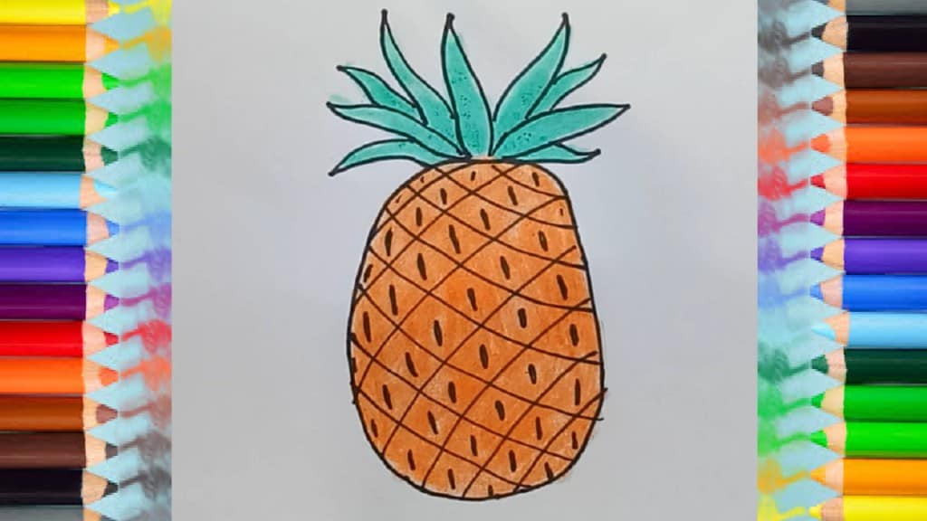 How To Draw Pineapple for Kids