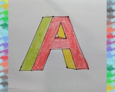How to Draw the letter A in 3D | Coloring pages for children