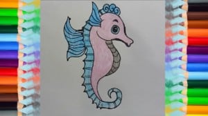 How to draw a Seahorses cute and easy - draw cute animals