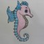 How To Draw a Seahorse cute and easy step by step