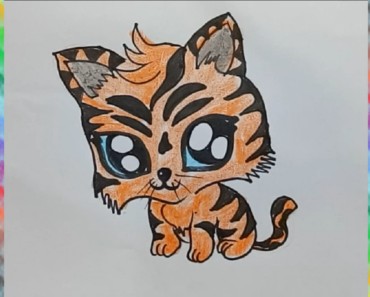 How to draw a cute cartoon tiger – Draw cute animals