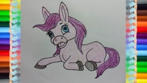 How to draw a cartoon horse cute
