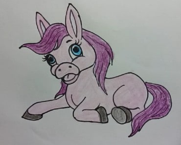 How to draw a cartoon horse cute and easy