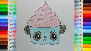 How to draw cute panda cupcake