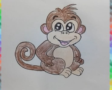 How to Draw a Cartoon Monkey easy and cute – Easy animals to draw