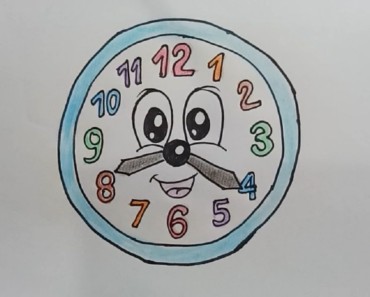 How to draw a cartoon clock cute and easy | Cartoon drawing easy