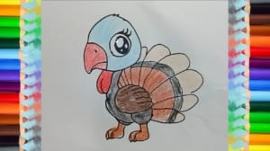 How to draw a cartoon Turkey