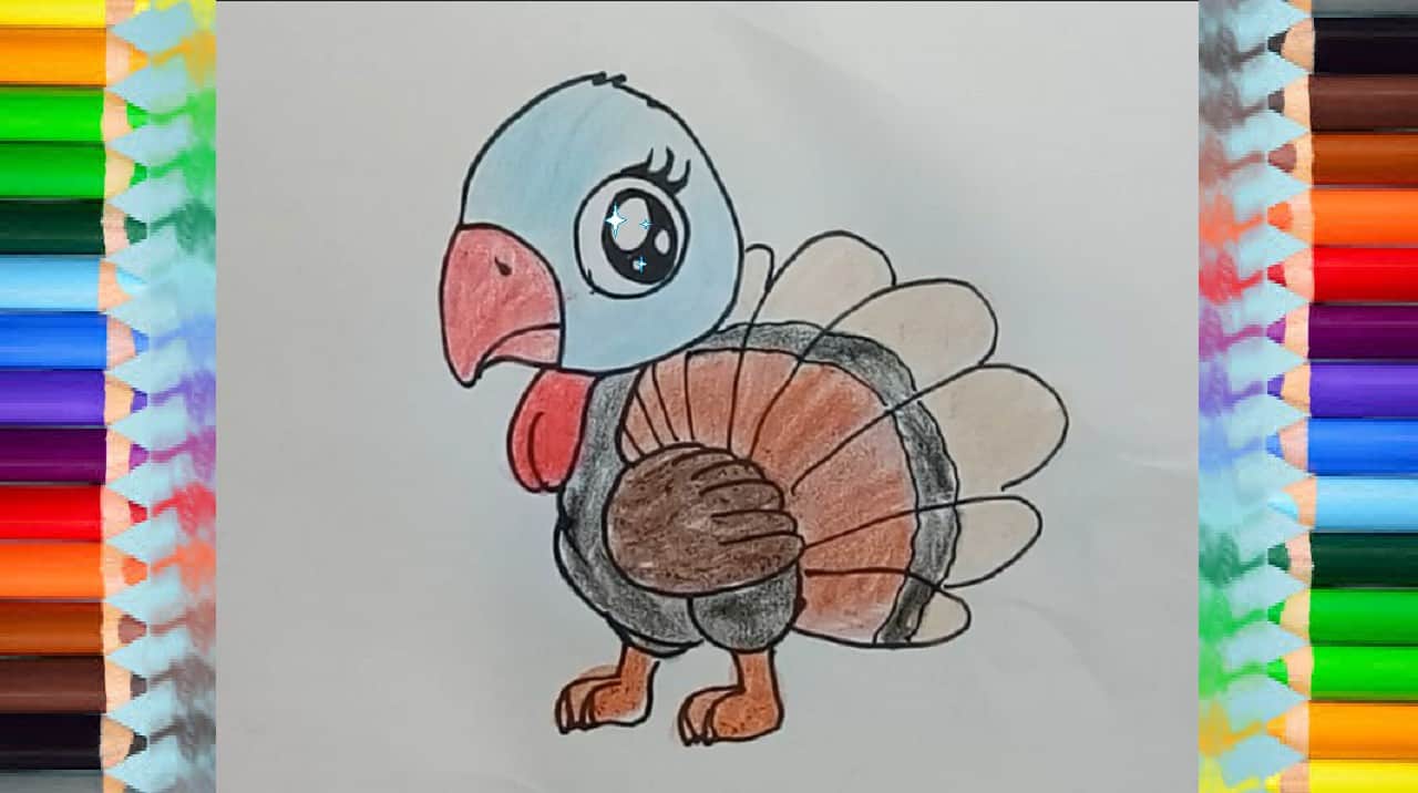 How To Draw A Turkey cute and easy