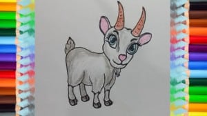 How to draw a cute cartoon goat