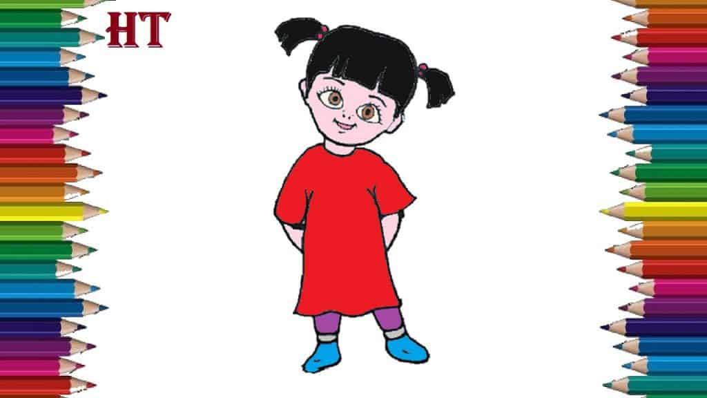 How to draw boo from monsters inc step by step