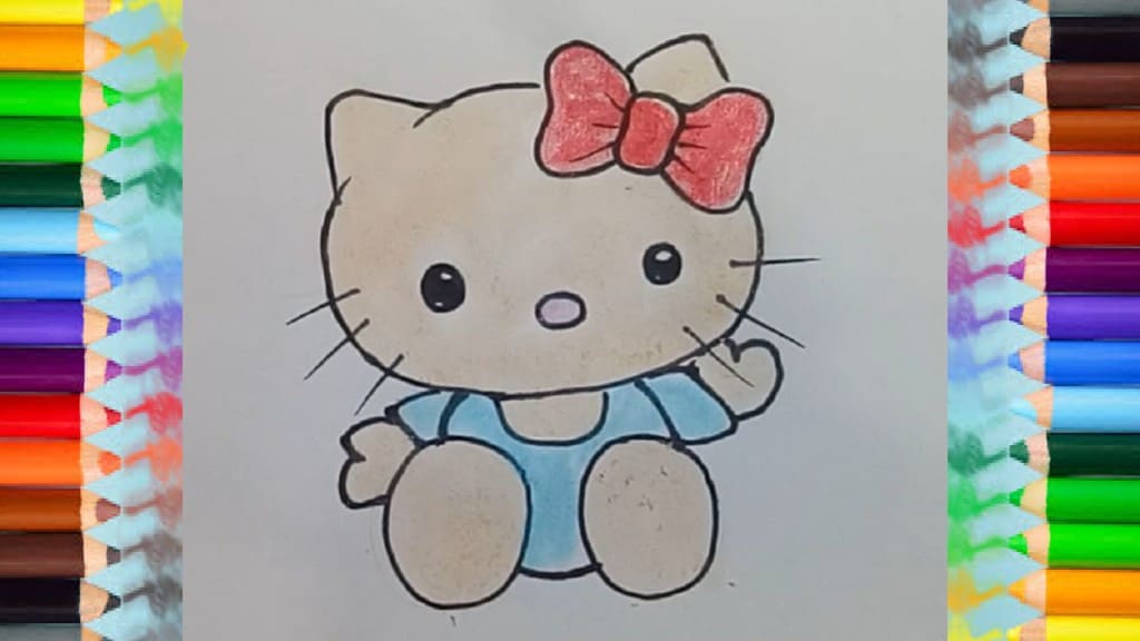 How to draw hello kitty