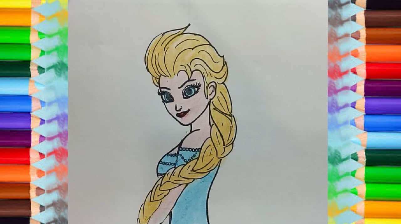 How to Draw Elsa from Frozen with Easy Step by Step Drawing Tutorial - How  to Draw Step by Step Drawing Tutorials