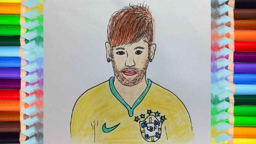 How To Draw Neymar Footballers Step By Step