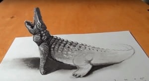 how to draw a crocodile 3D