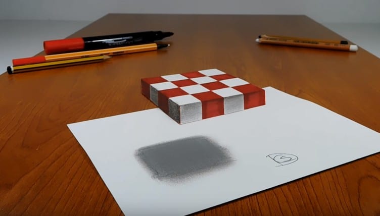 3d art drawing on paper