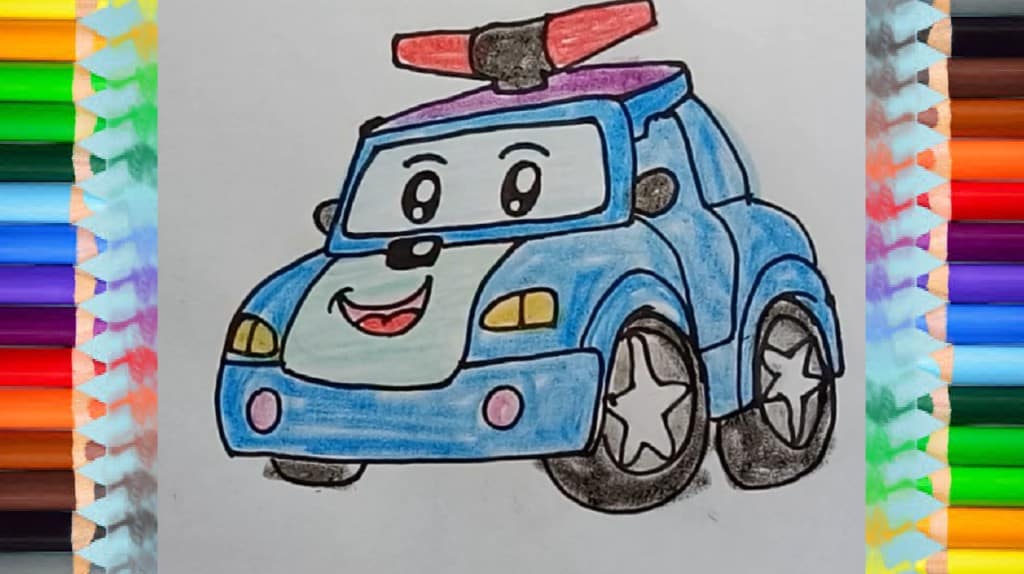How to Draw Robocar Poli cute and easy step by step for kids