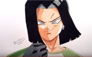 How to draw Android 17 from Dragon Ball z