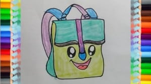 How to draw a backpack cute and easy
