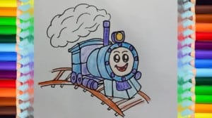 How to draw a cute train