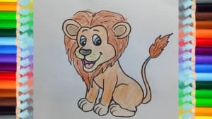 How to draw a lion cute and easy