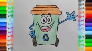 How to draw a recycle bin