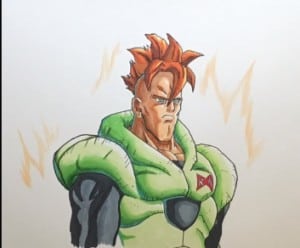 How to draw android 16 from Dragon Ball Z
