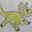 How to draw a triceratops dinosaur cute and easy | Cartoon triceratops drawing