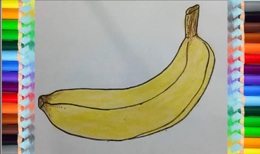 how to draw a banana step by step