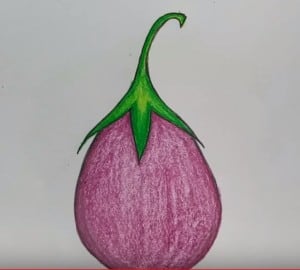 How to draw Eggplant easy step by step