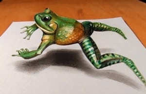 How to draw a 3D frog