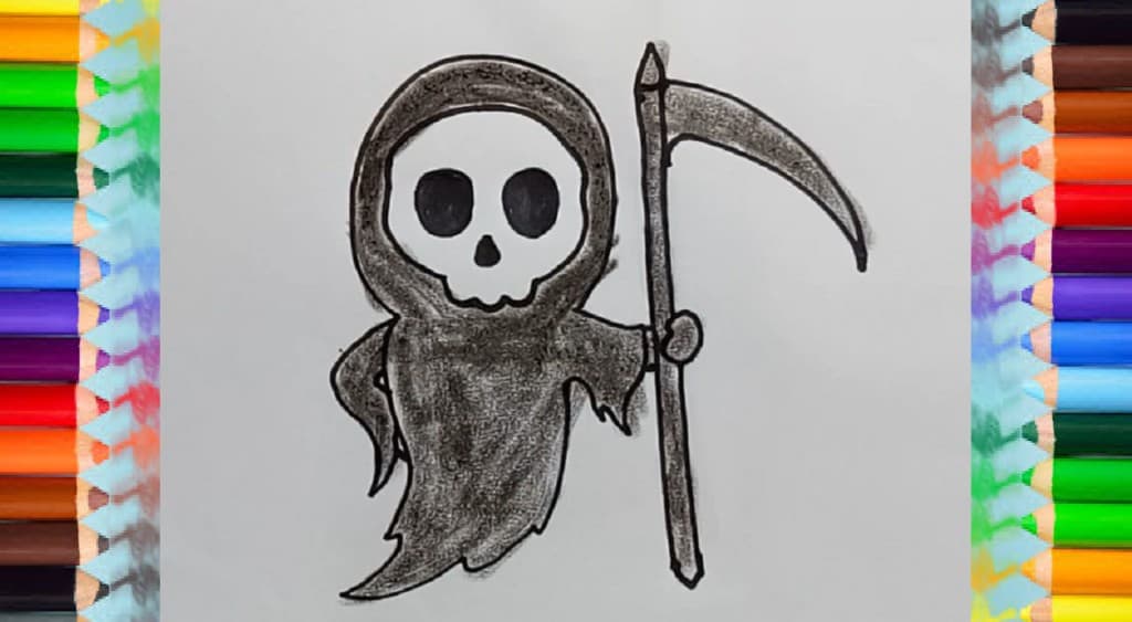 How to draw death easy step by step for kids