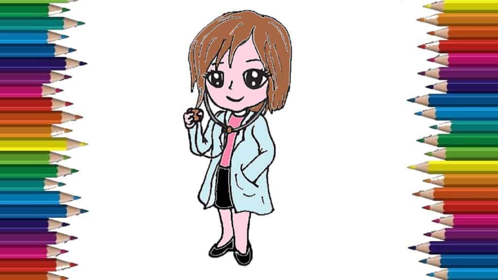 How to draw a Doctor cute and easy step by step