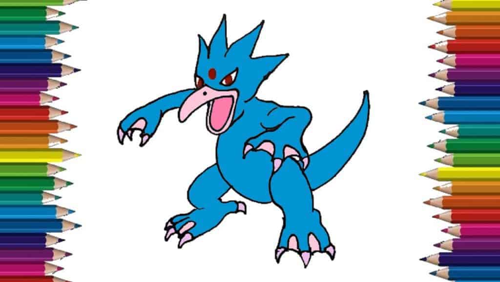 How to draw a Golduck from Pokemon | Pokemon drawing and coloring